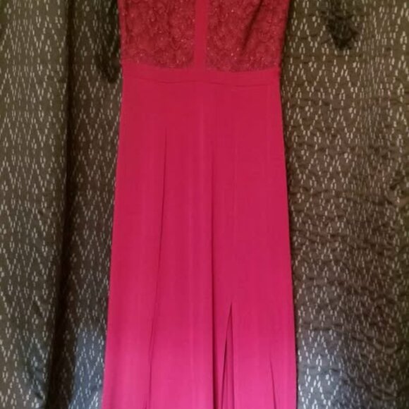 Red Formal Dress - Lace Top - Picture 7 of 7